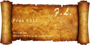 Frei Lili névjegykártya